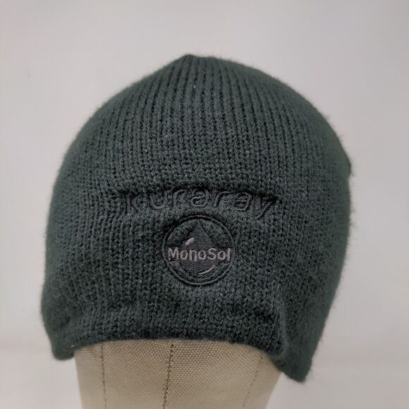 Unbranded Men's Knit Beanie Hat Cap Black Mono Sol Embroidered Logo - Picture 2 of 10